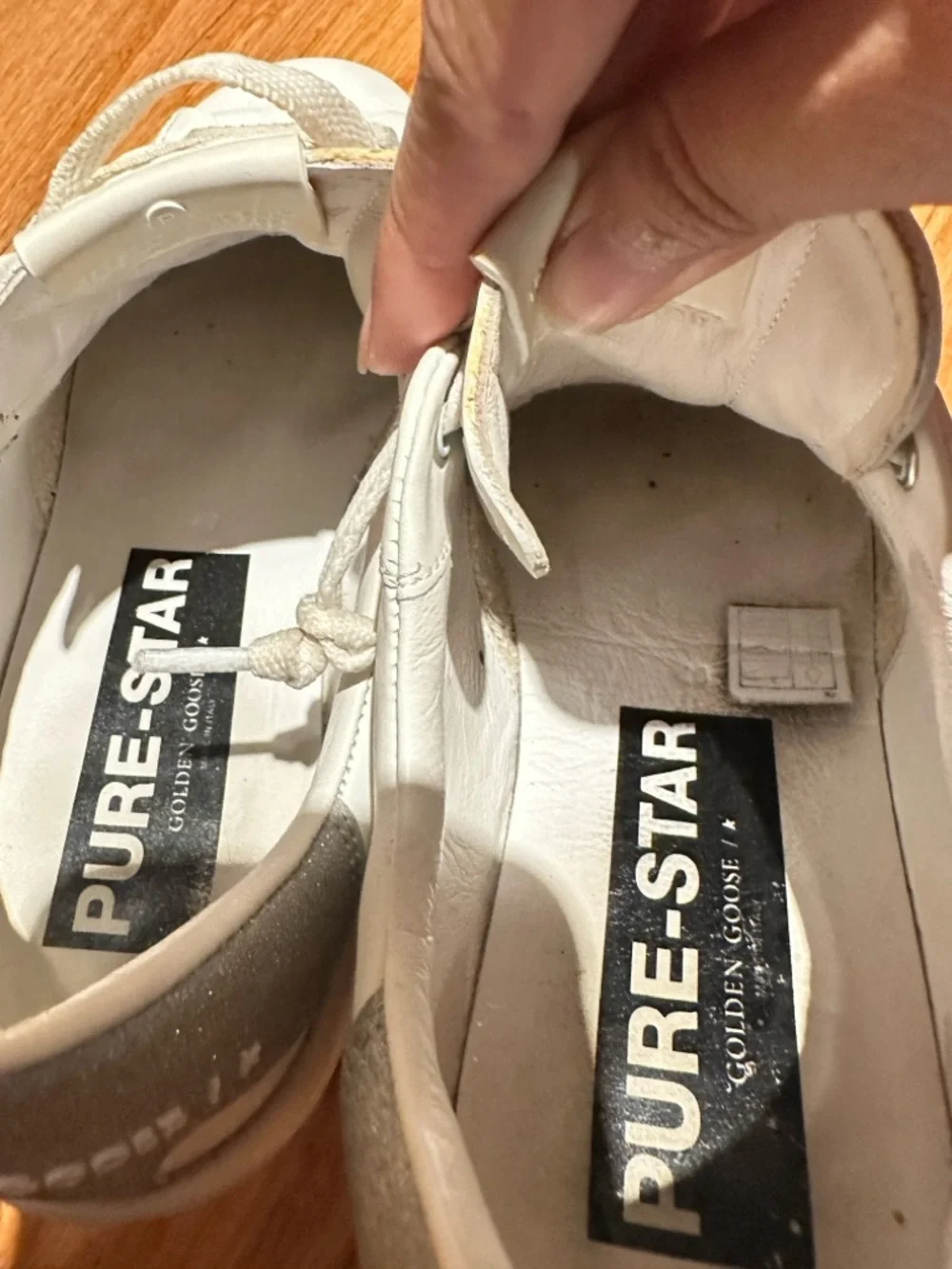 golden goose purestar glittery silver heel tab size 10 sneakers - Picture 4 of 12